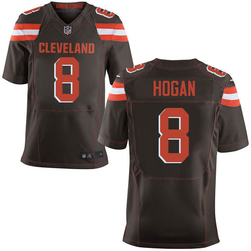 Men's Elite Kevin Hogan Nike Jersey Brown Home - #8 NFL Cleveland Browns